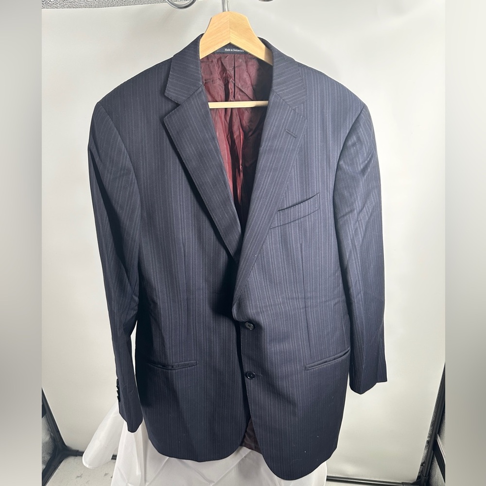 Zegna travelled micronsphere blue striped blazer